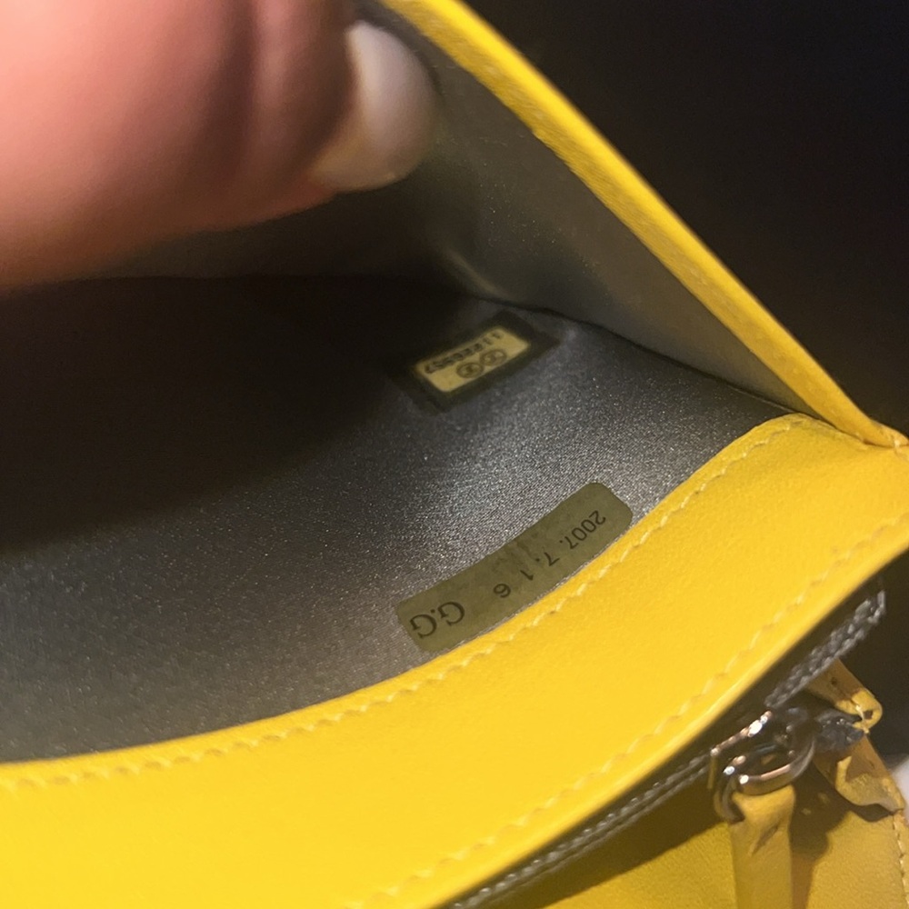 Preloved CHANEL CoCo Mark Long wallet - yellow calfskin leather with gunmetal - Picture 6 of 17